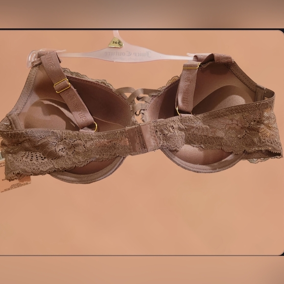 NWT ~ JUICY COUTURE INTIMATES LACEY PUSH-UP BRA SZ. 36C TAN-TALIZE - Picture 4 of 6